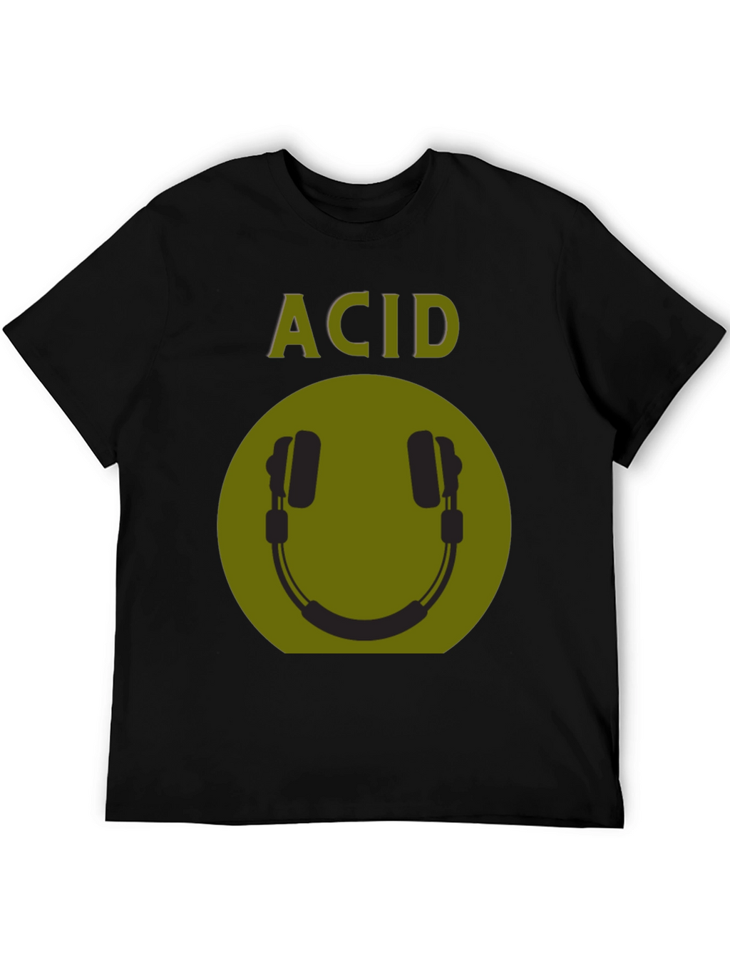 Acid Smiley Face Headphones Graphic Tee