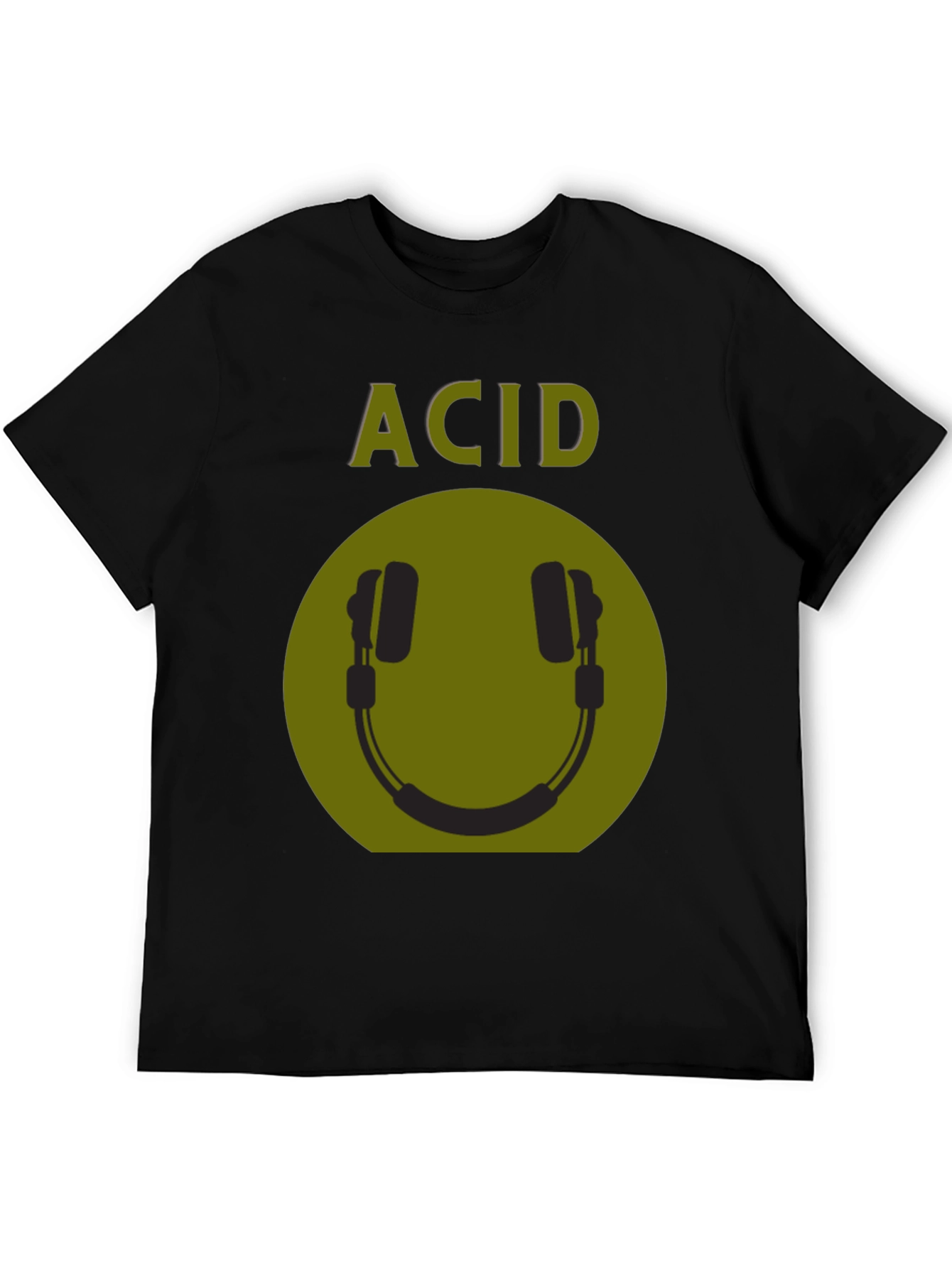 Acid Smiley Face Headphones Graphic Tee