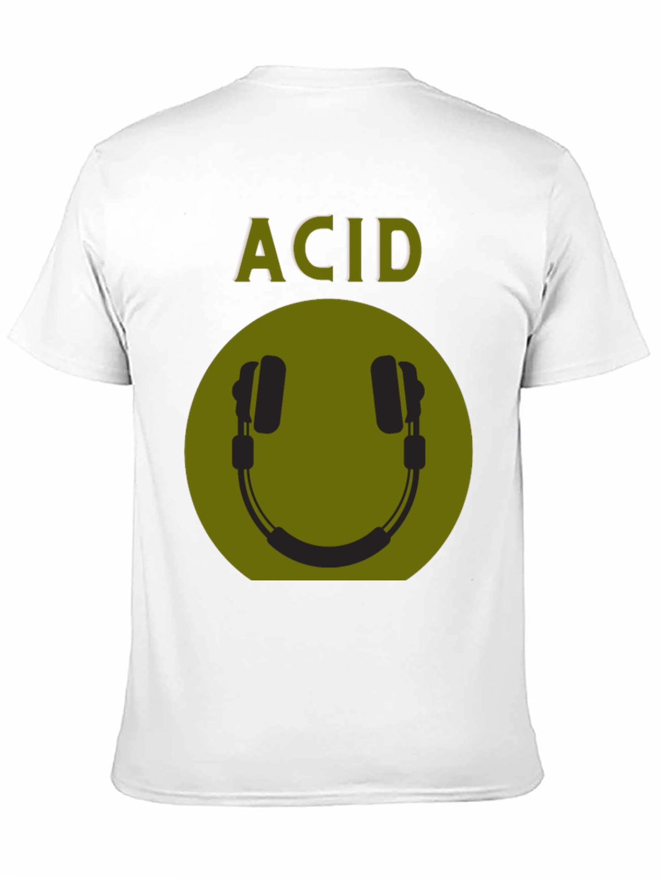 Acid Smiley Face Headphones Graphic Tee