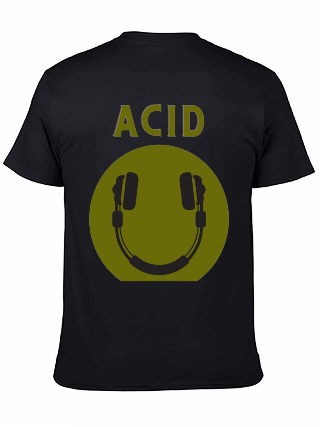 Acid Smiley Face Headphones Graphic Tee