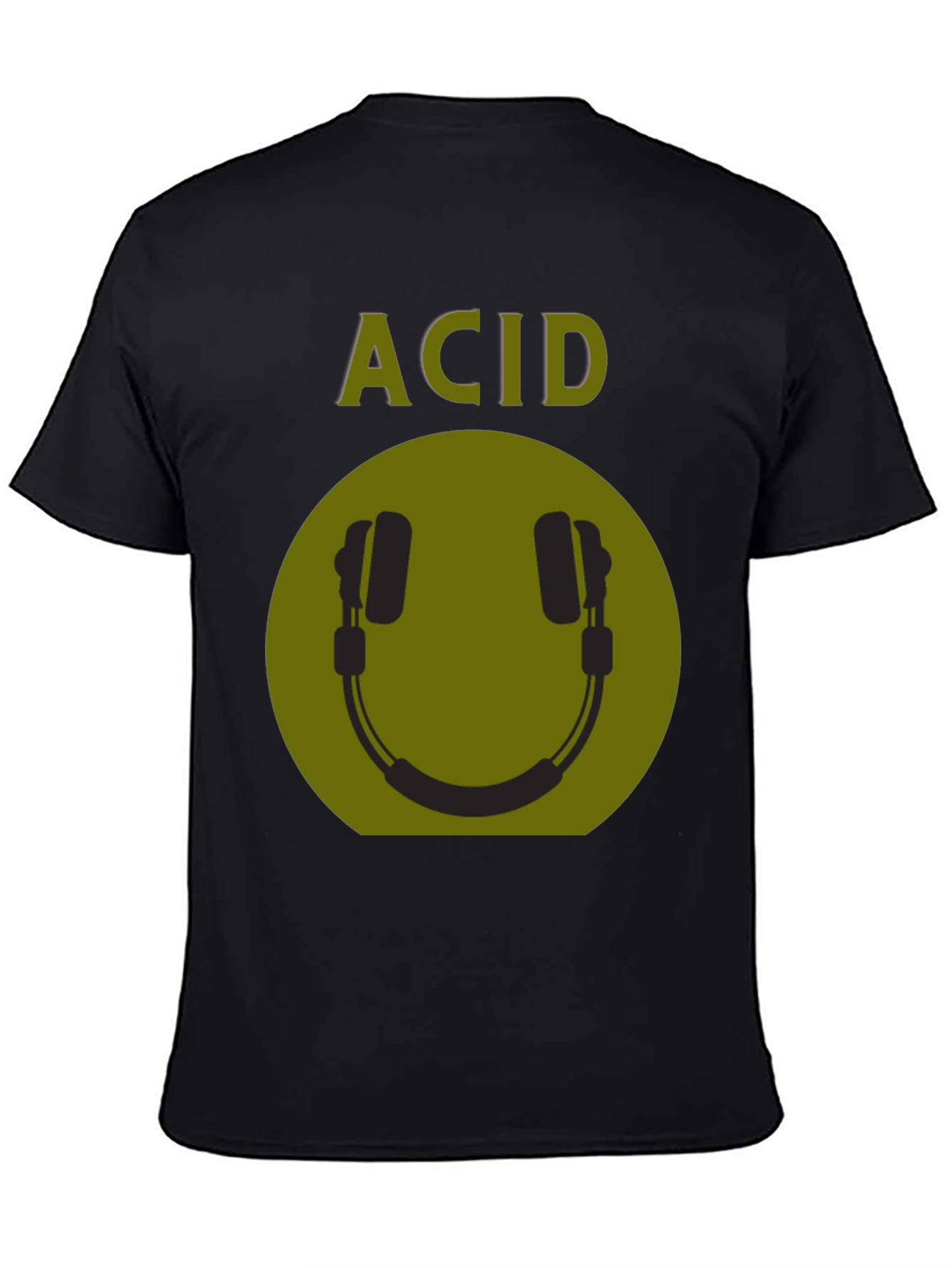 Acid Smiley Face Headphones Graphic Tee