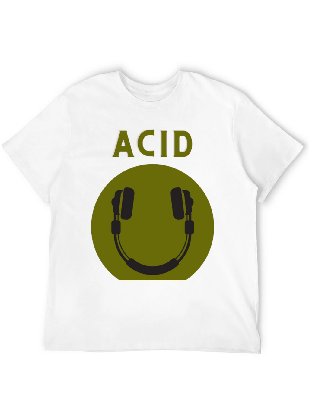 Acid Smiley Face Headphones Graphic Tee