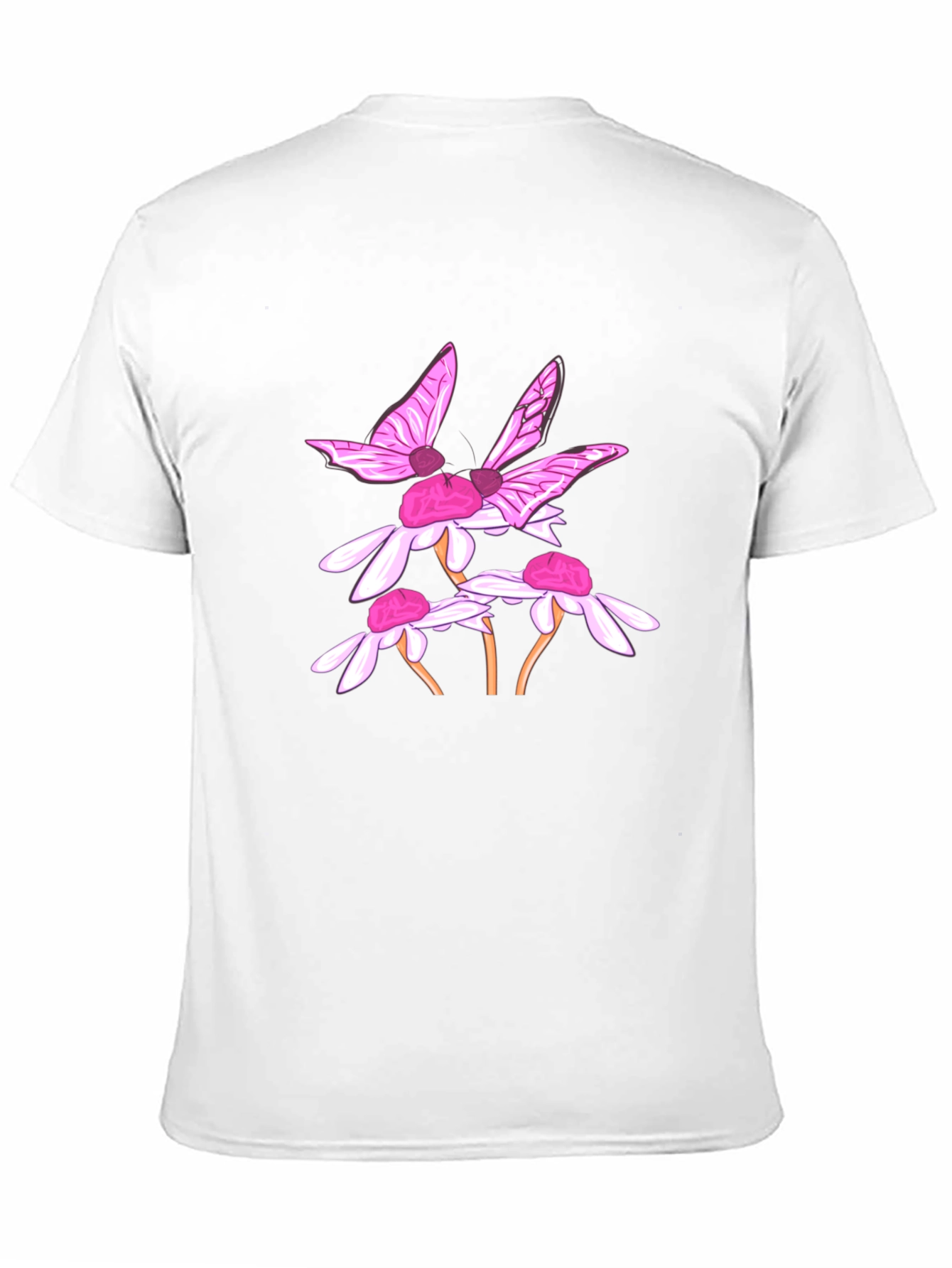 Butterfly & Daisy Graphic Black T-Shirt