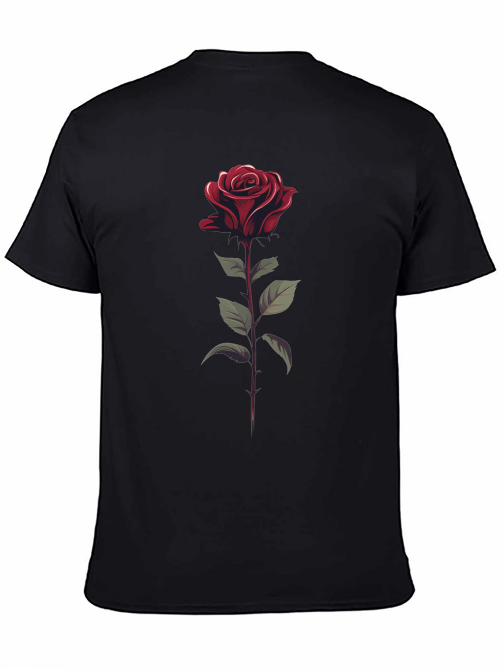 Rose Graphic Tee - Stylish Black T-Shirt