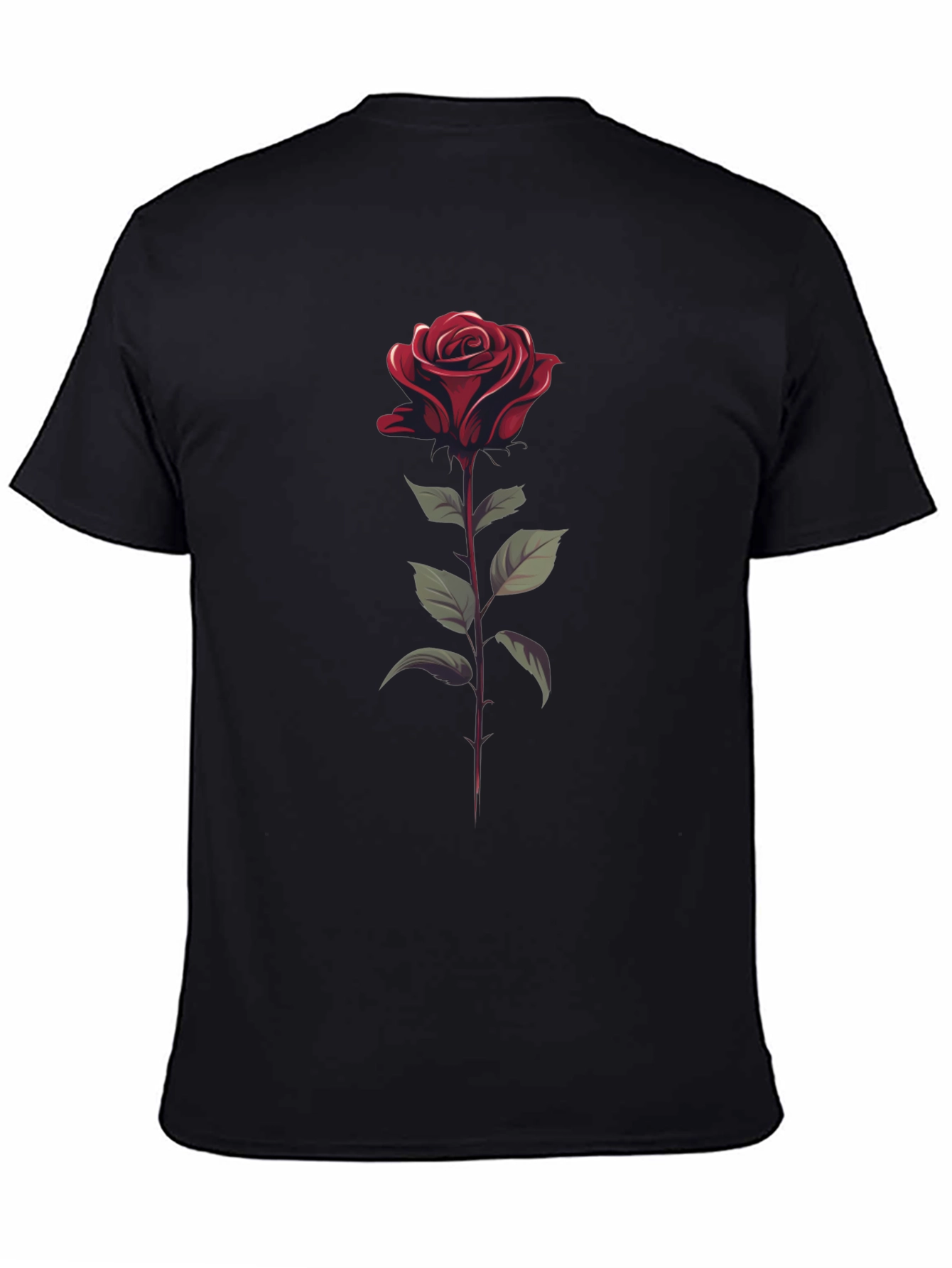 Rose Graphic Tee - Stylish Black T-Shirt