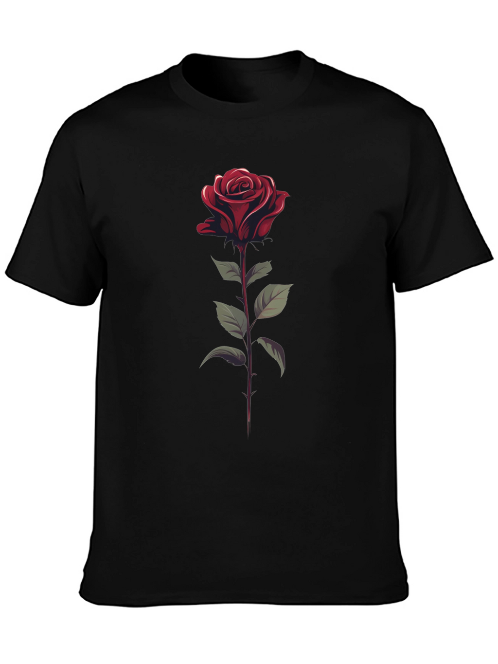 Rose Graphic Tee - Stylish Black T-Shirt