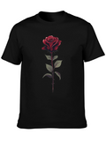 Rose Graphic Tee - Stylish Black T-Shirt