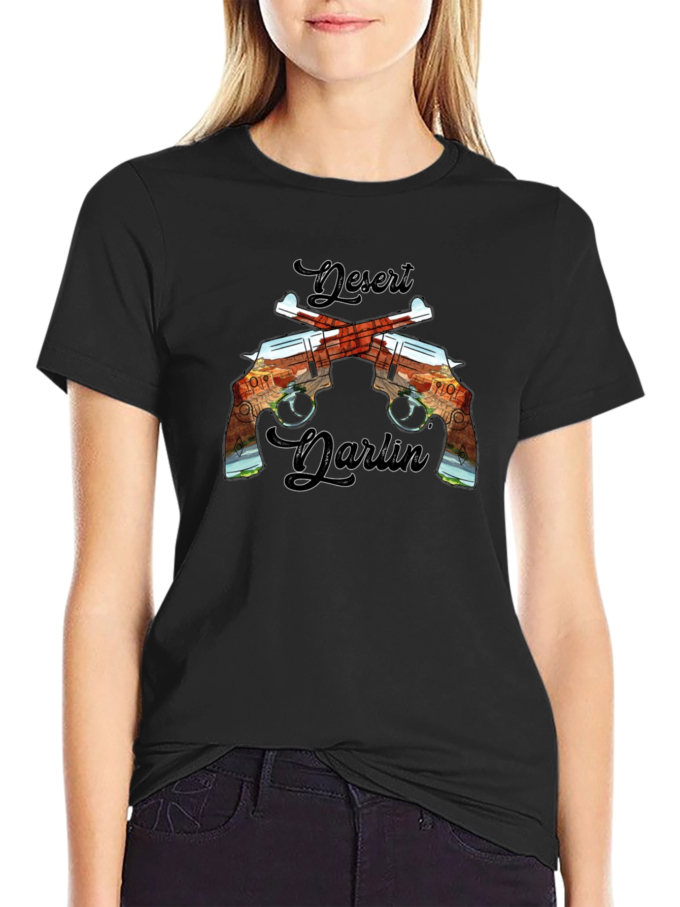Desert Darlin Black Graphic Tee