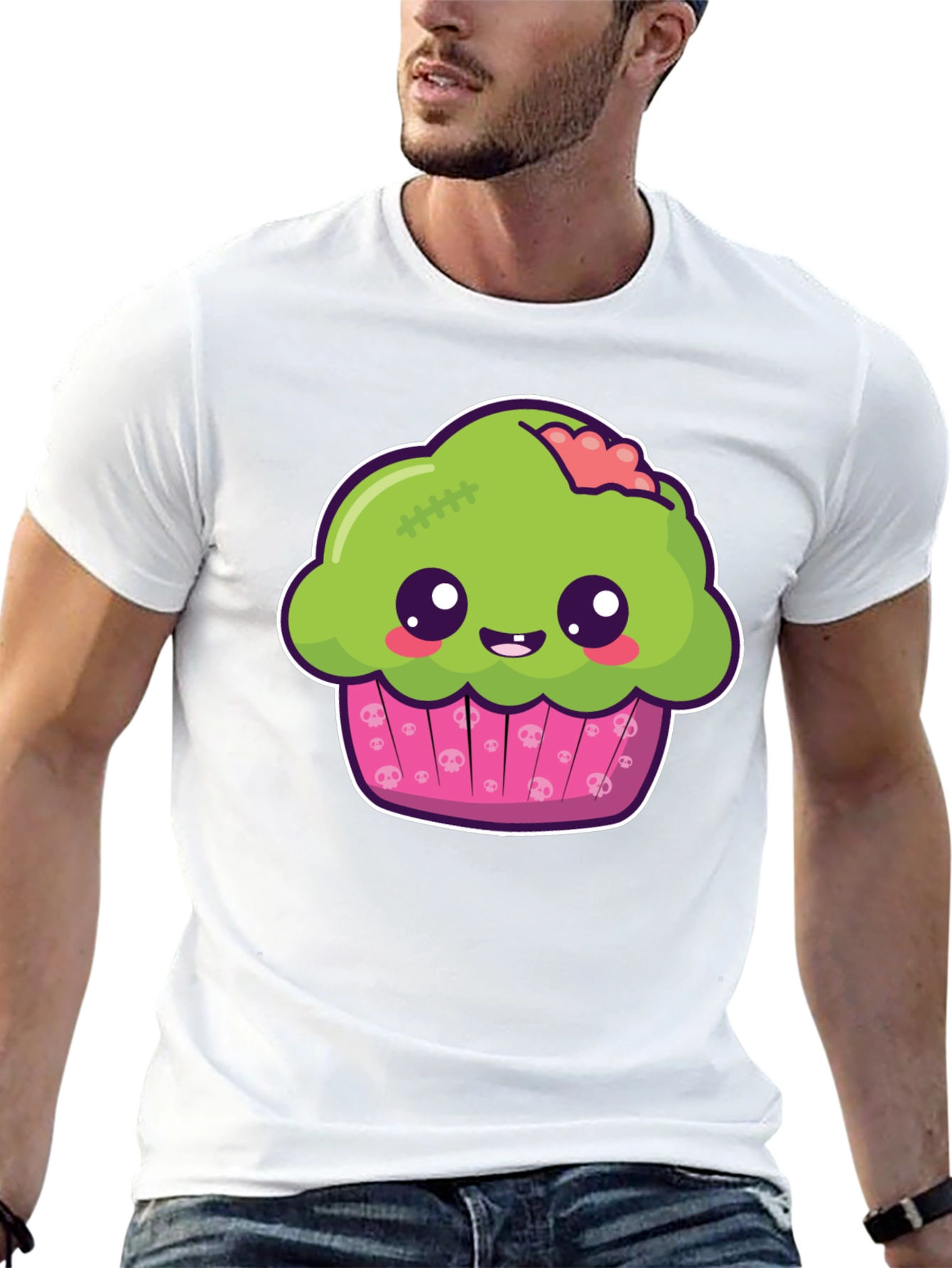 Zombie Cupcake Graphic Tee - Spooky Sweet T-Shirt