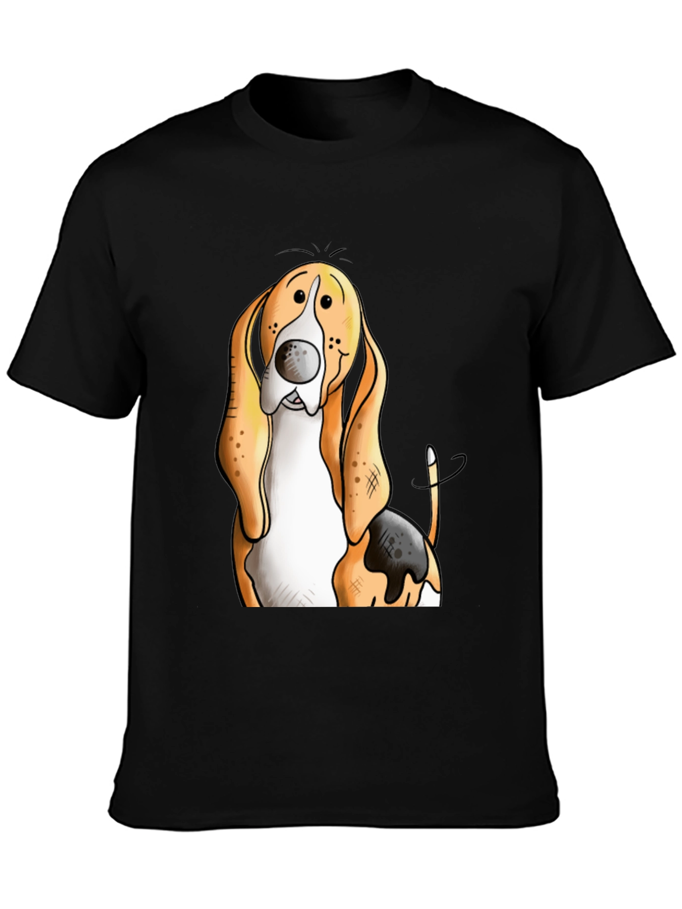 Funny Basset Hound Dog Graphic Print T-Shirt