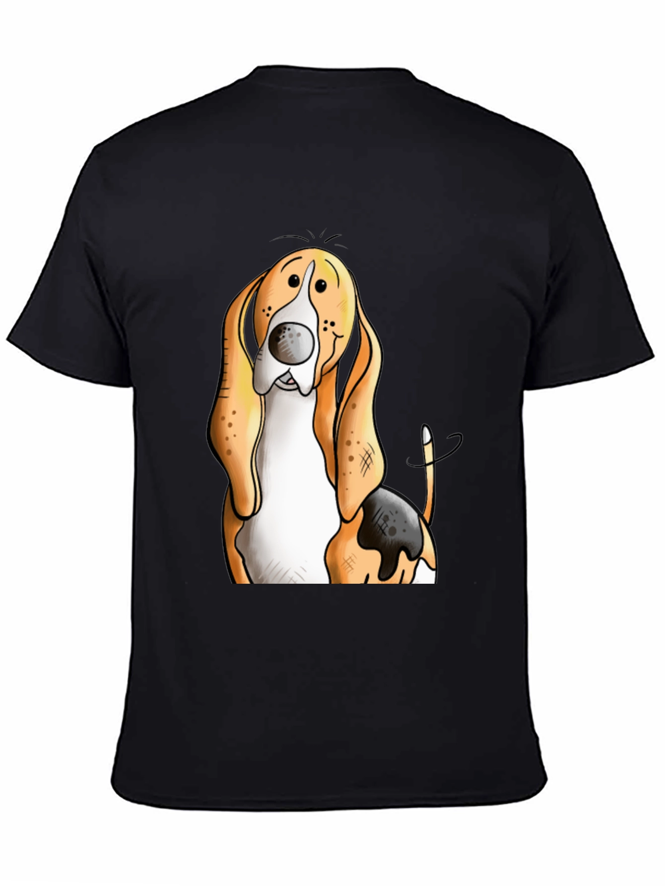 Funny Basset Hound Dog Graphic Print T-Shirt