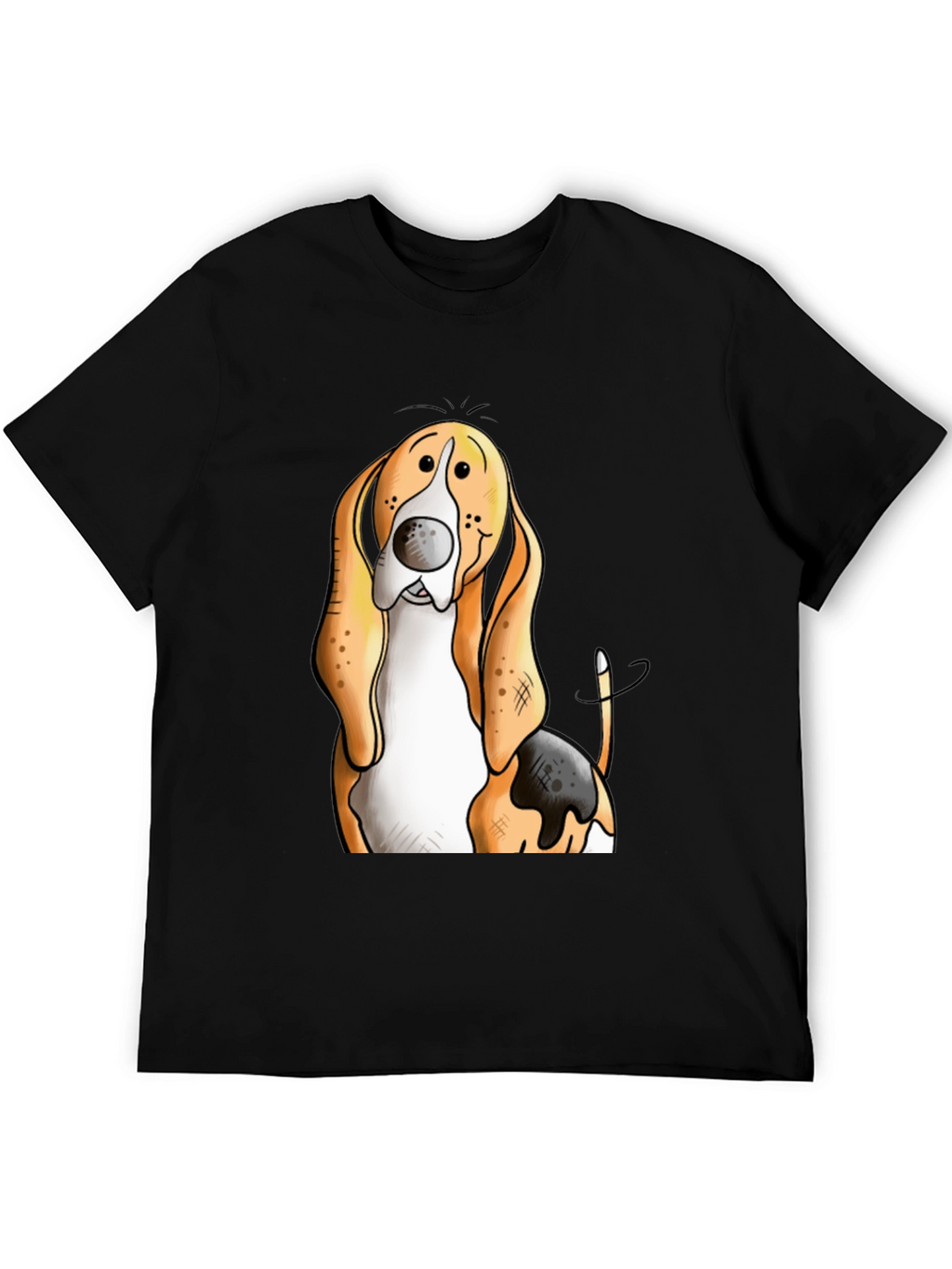 Funny Basset Hound Dog Graphic Print T-Shirt