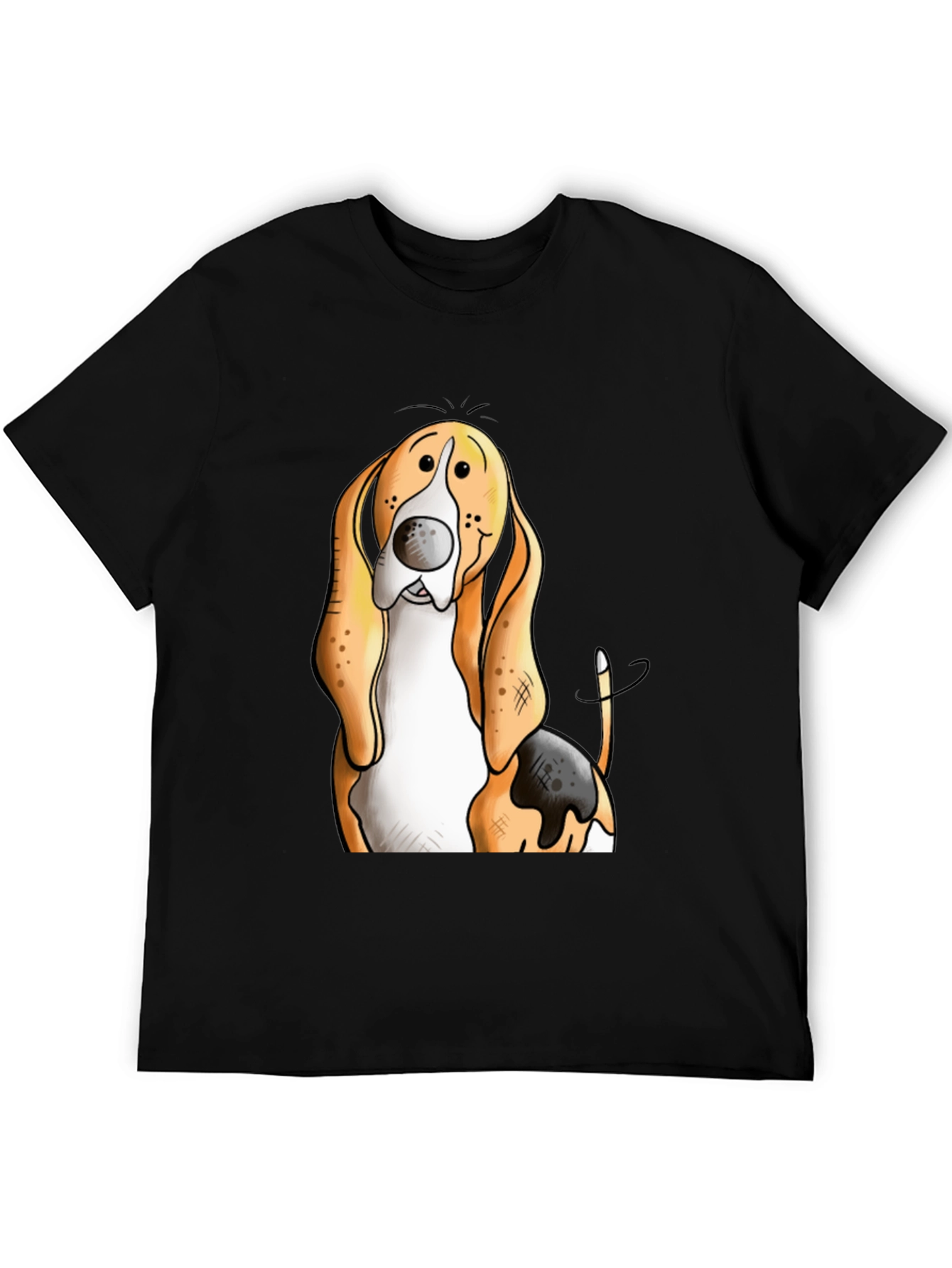 Funny Basset Hound Dog Graphic Print T-Shirt