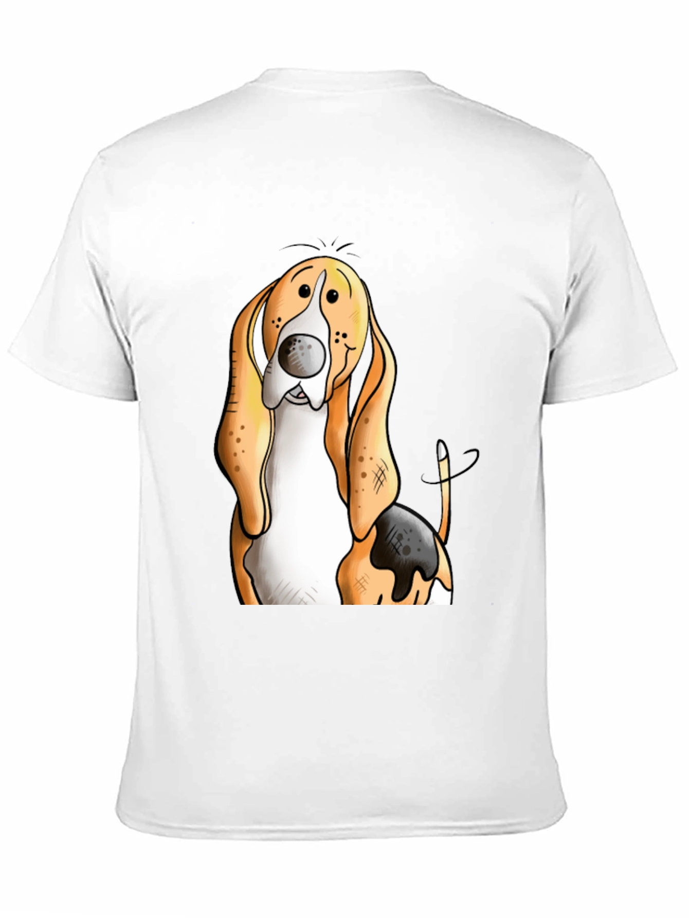 Funny Basset Hound Dog Graphic Print T-Shirt
