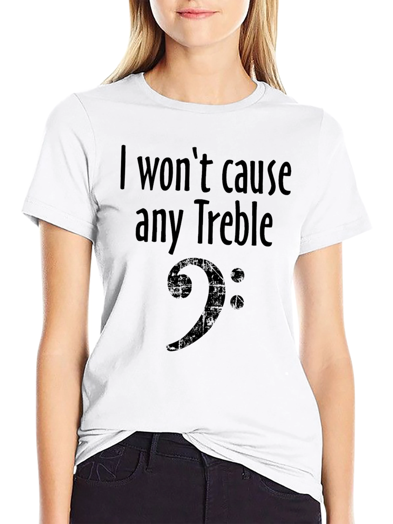 I Wont Cause Any Treble Bass Clef Musician T-Shirt