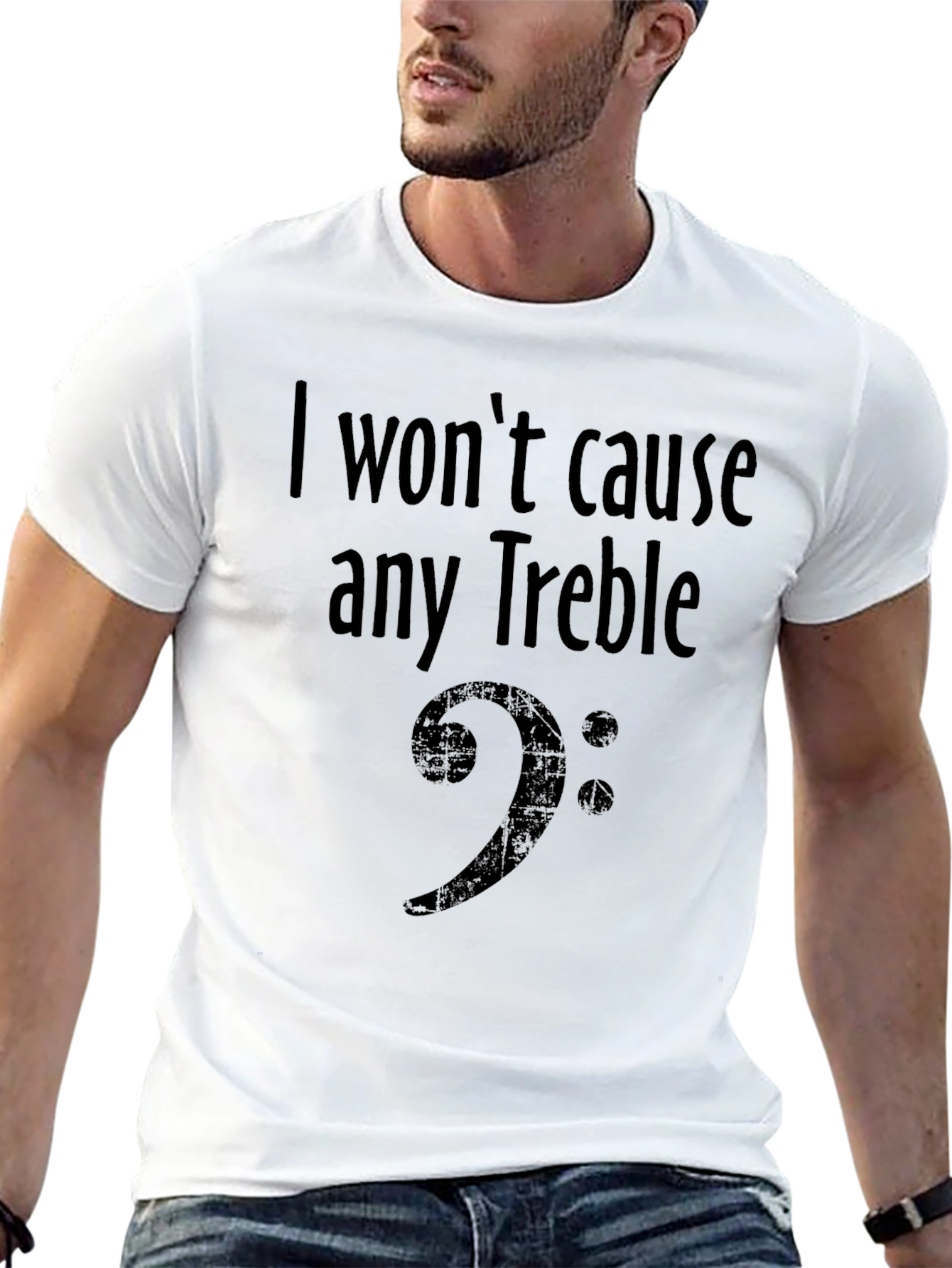 I Wont Cause Any Treble Bass Clef Musician T-Shirt