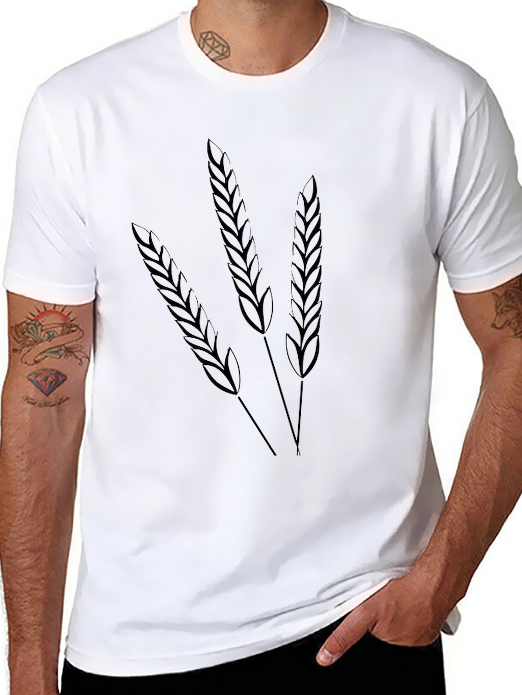 Wheat Graphic Tee - Black Cotton T-Shirt