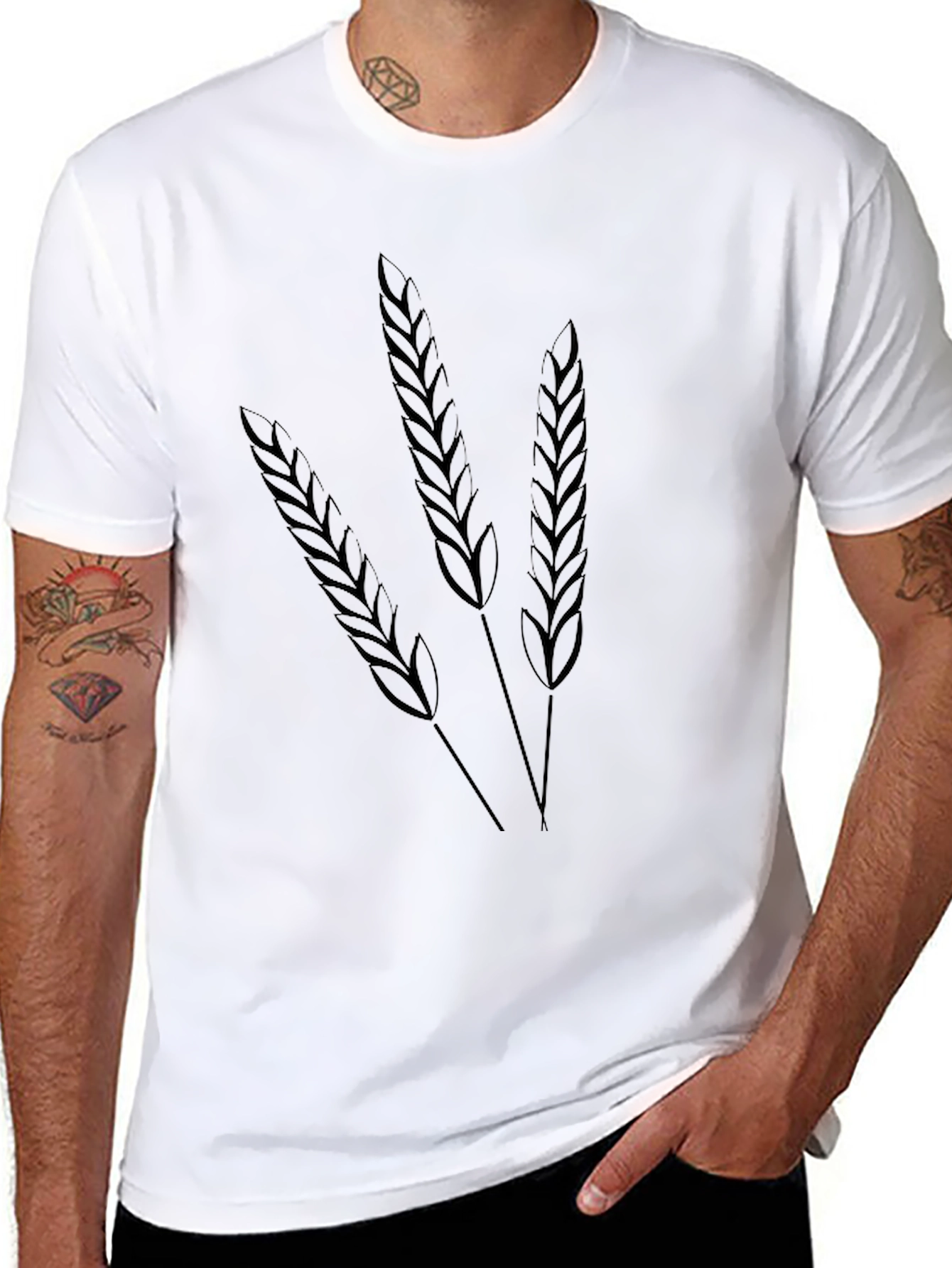 Wheat Graphic Tee - Black Cotton T-Shirt
