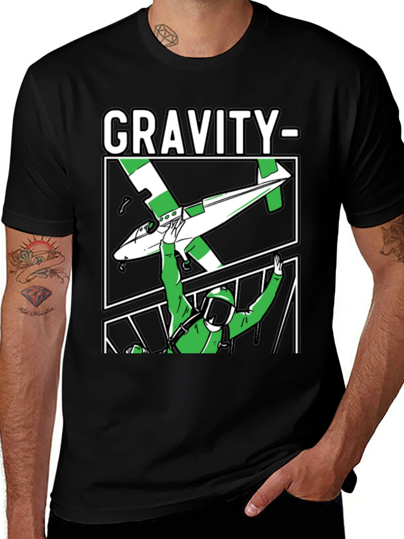 Gravity Parachute T-Shirt Black