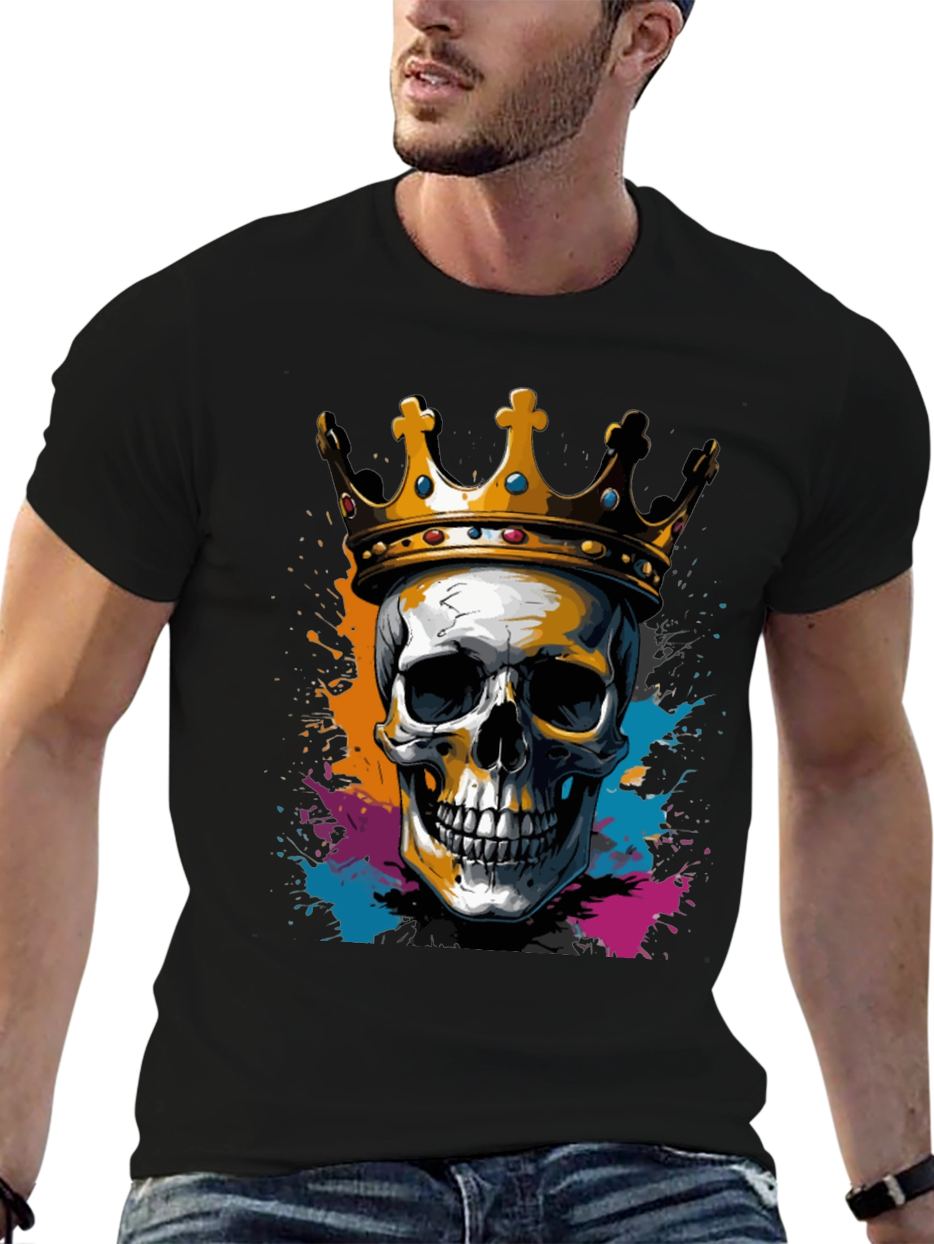 Skull King Black Graphic Tee