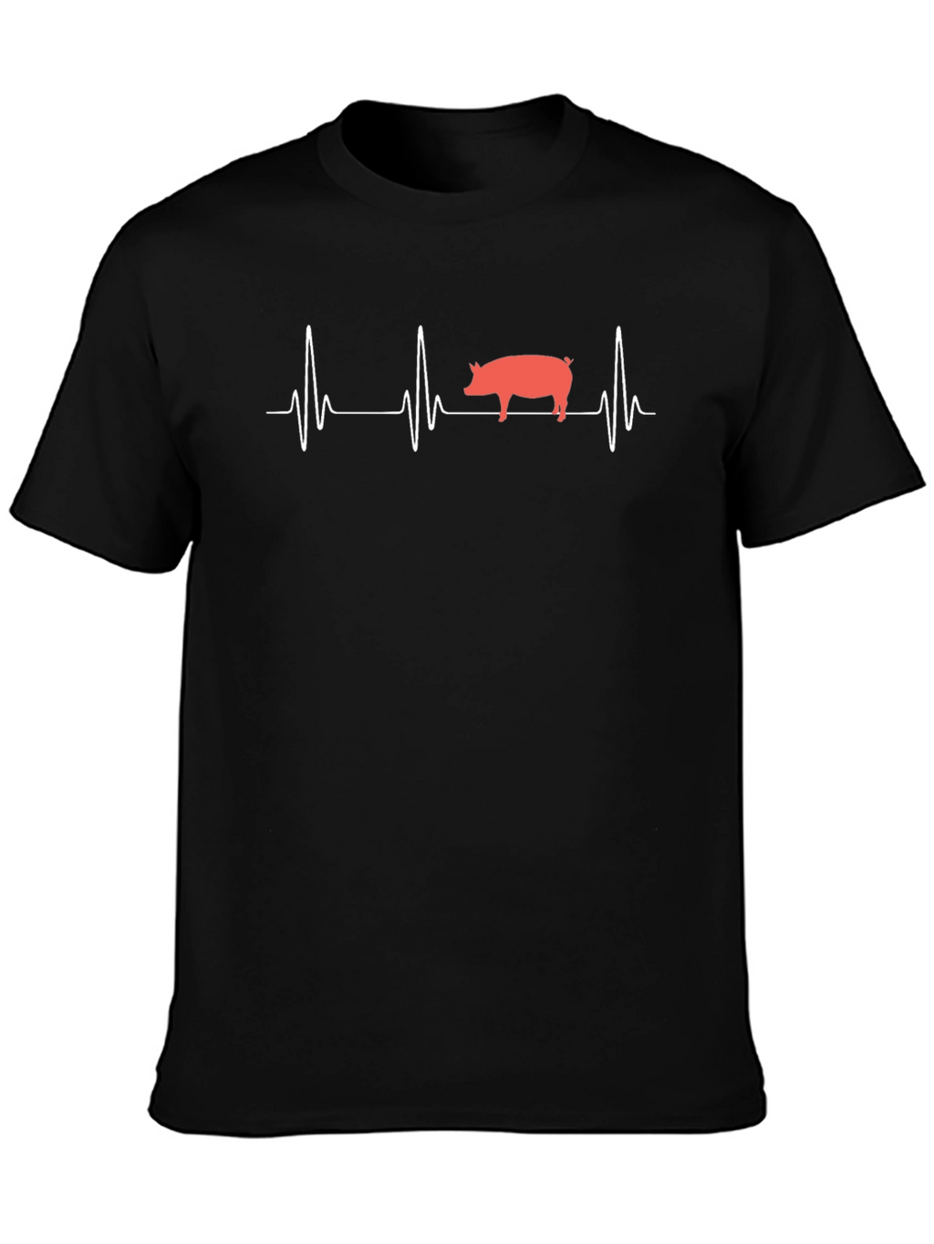 Pig Heartbeat Black T-Shirt