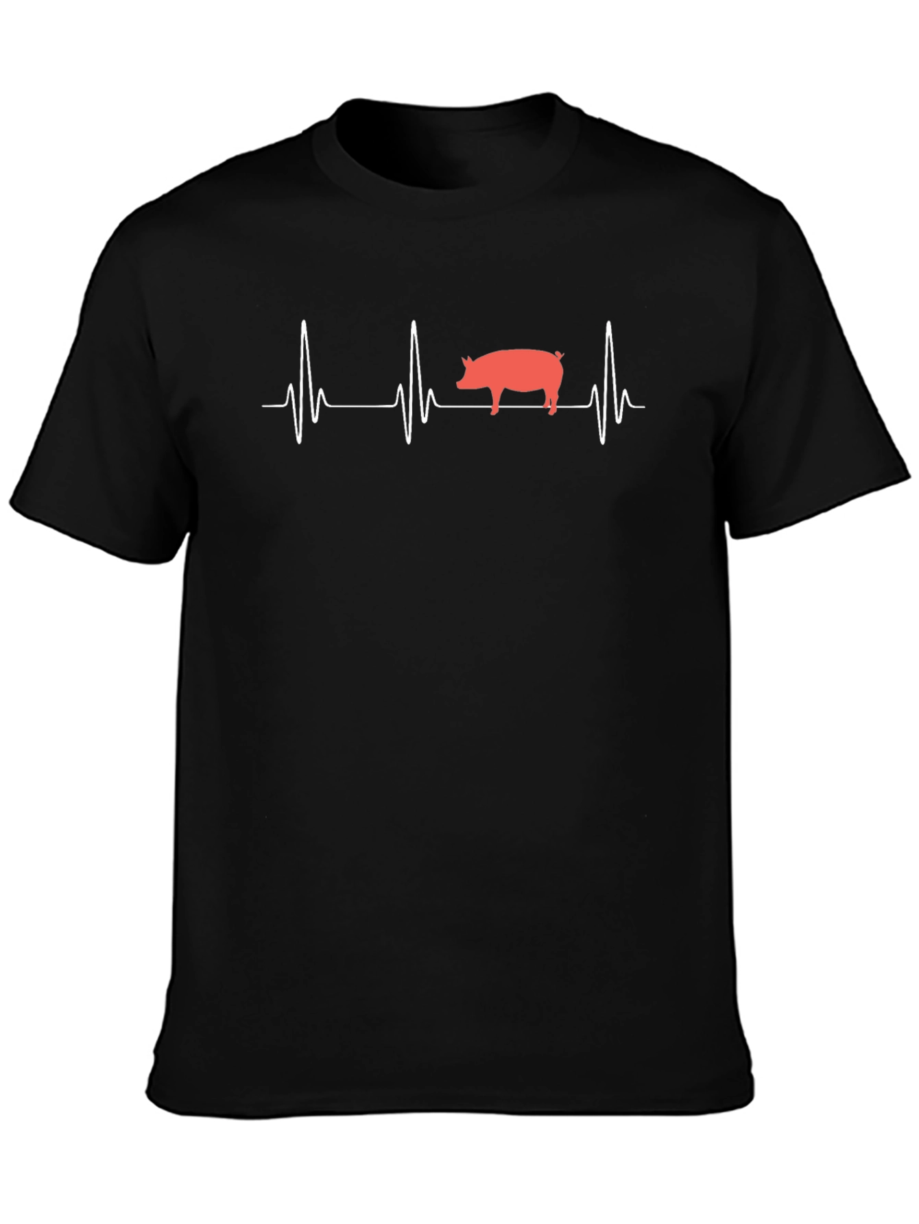 Pig Heartbeat Black T-Shirt
