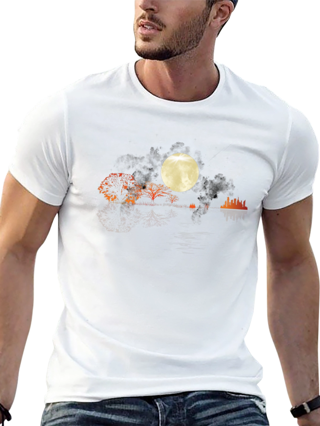 Moonlit Landscape Graphic Tee - Stylish Comfort