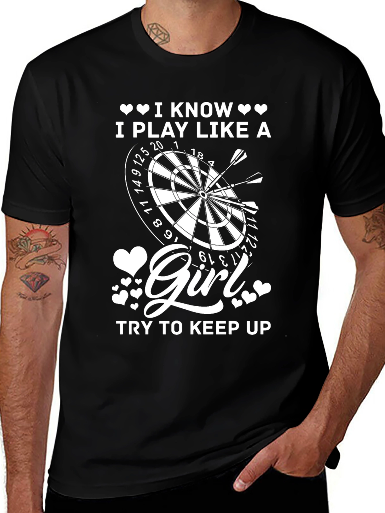 I Play Like A Girl Darts T-Shirt
