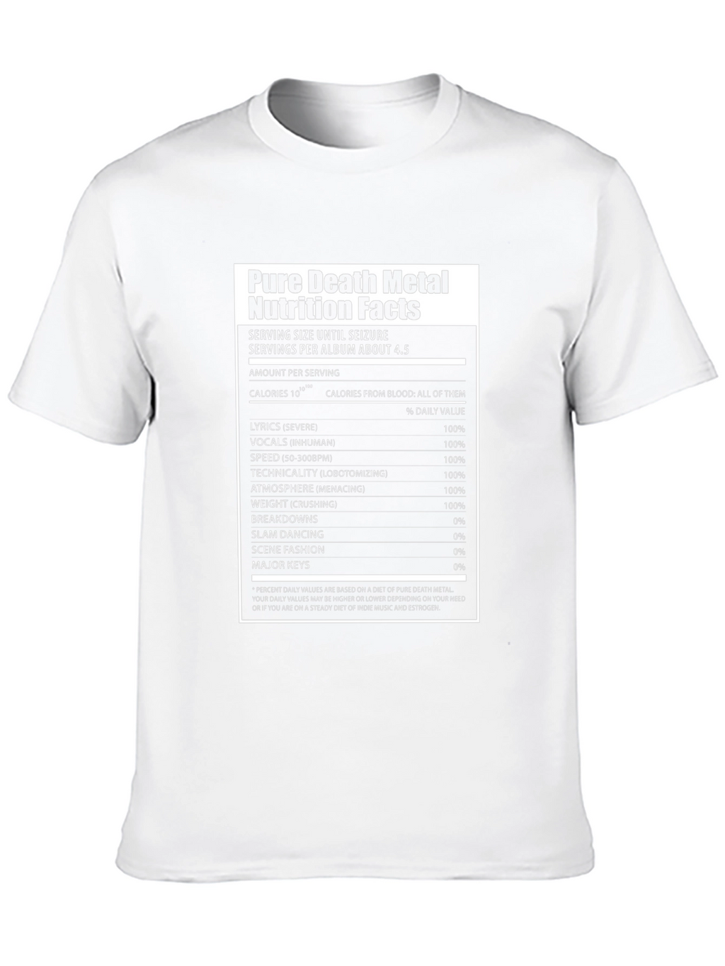 Pure Death Metal Nutrition Facts T-Shirt