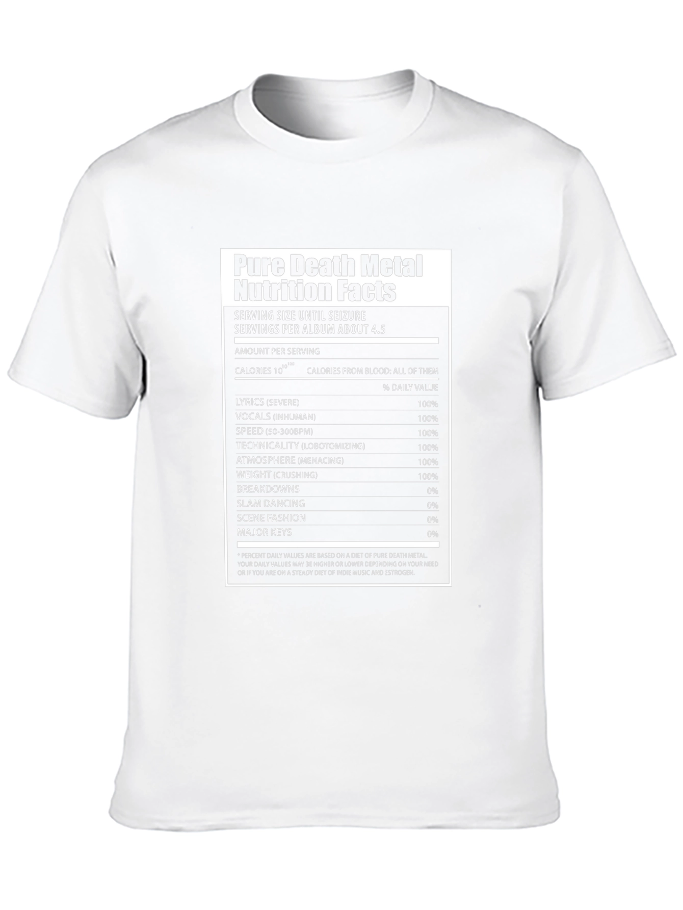 Pure Death Metal Nutrition Facts T-Shirt