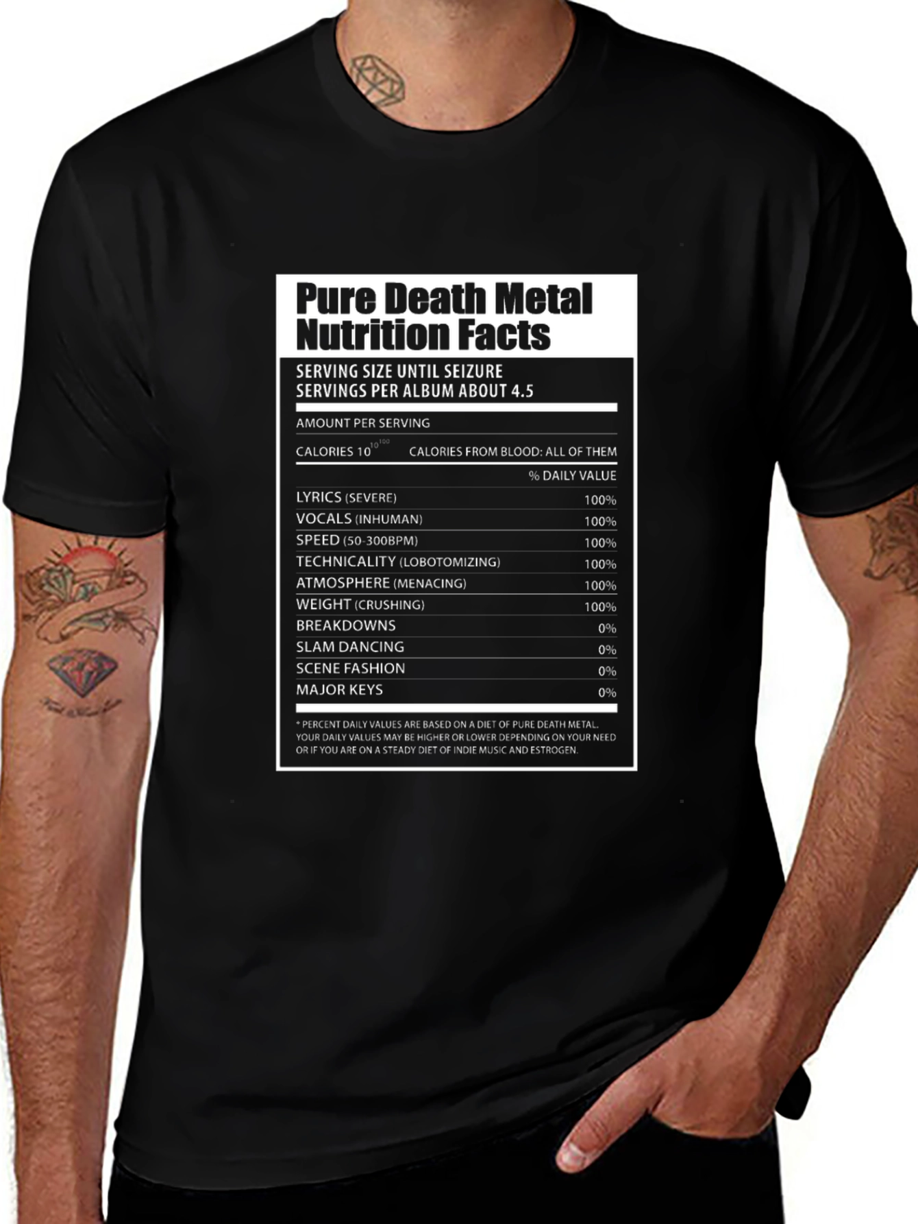 Pure Death Metal Nutrition Facts T-Shirt