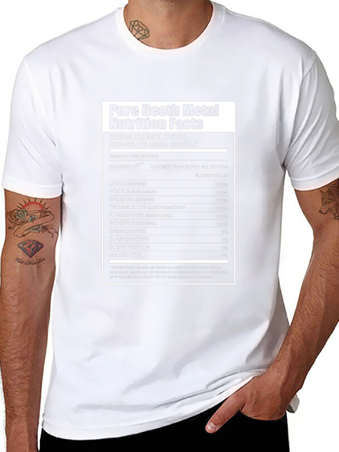 Pure Death Metal Nutrition Facts T-Shirt