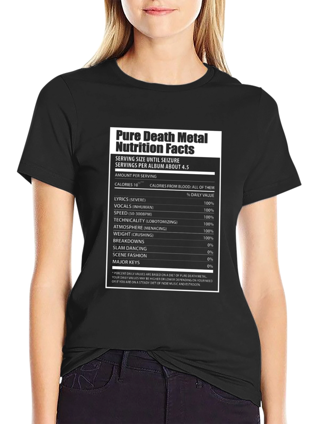 Pure Death Metal Nutrition Facts T-Shirt