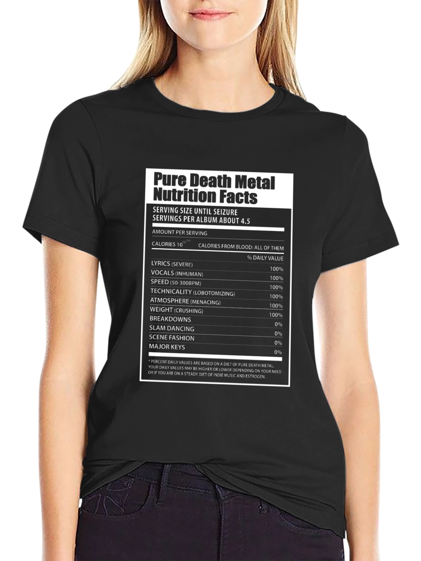 Pure Death Metal Nutrition Facts T-Shirt