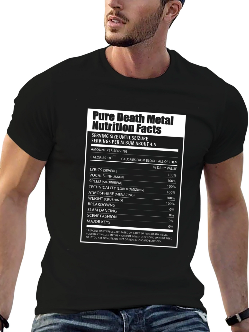 Pure Death Metal Nutrition Facts T-Shirt