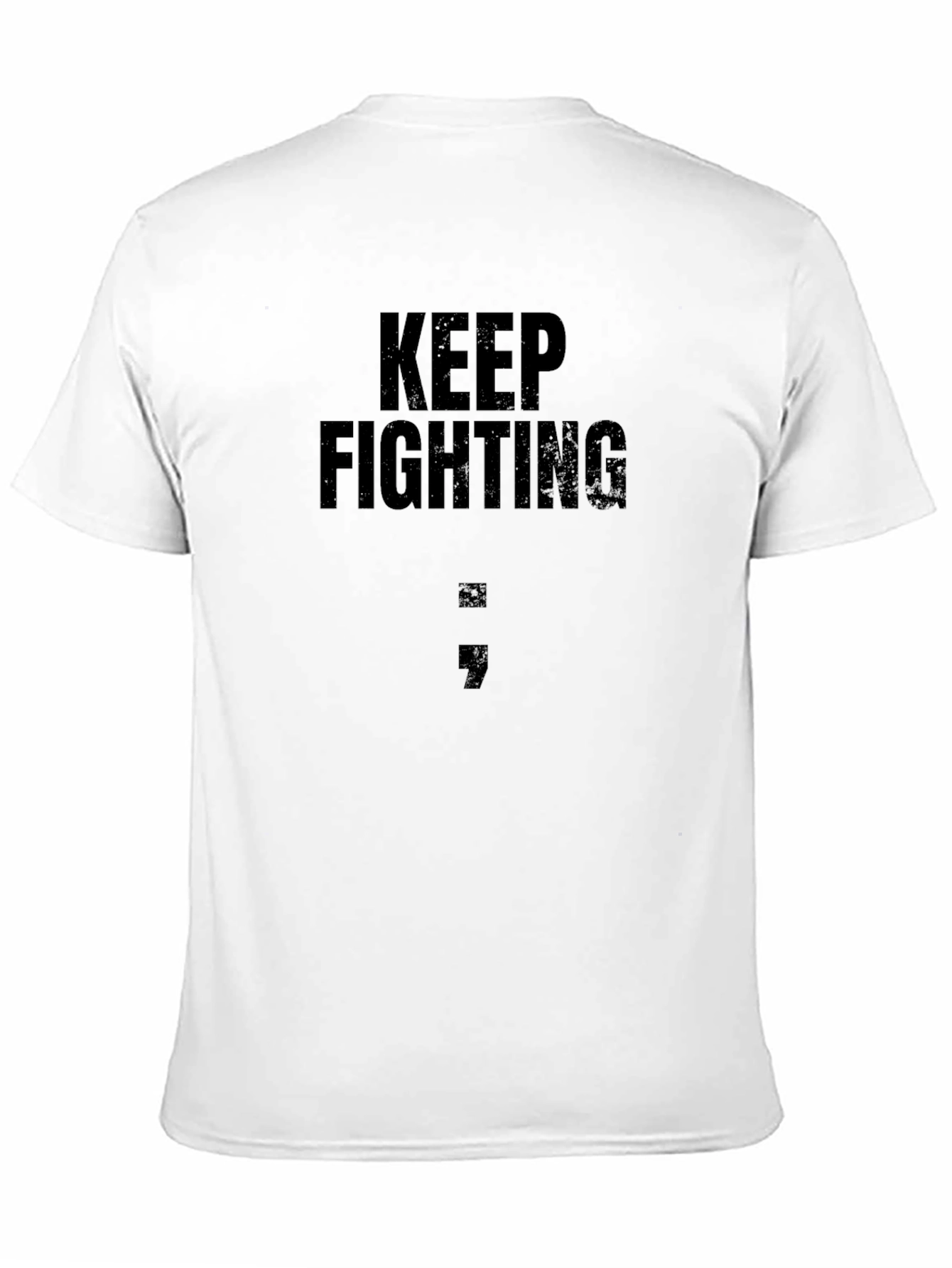Keep Fighting Semicolon Graphic Tee - Black