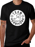 Team Herbivore Graphic Print Black T-Shirt