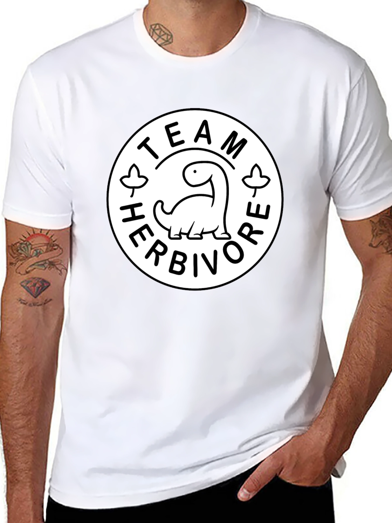 Team Herbivore Graphic Print Black T-Shirt