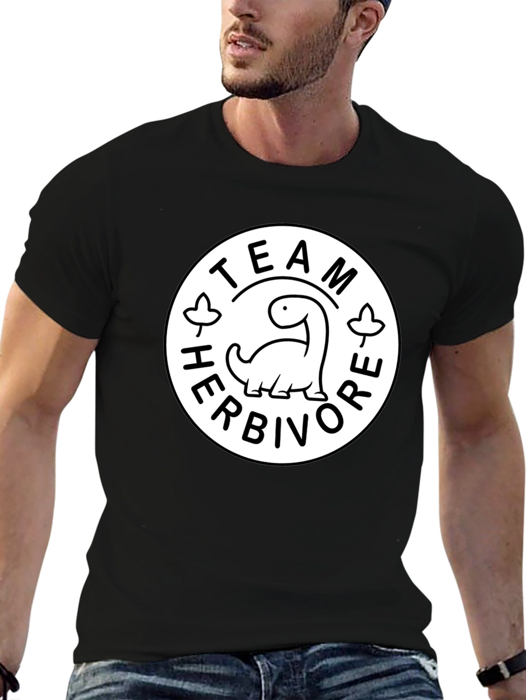 Team Herbivore Graphic Print Black T-Shirt