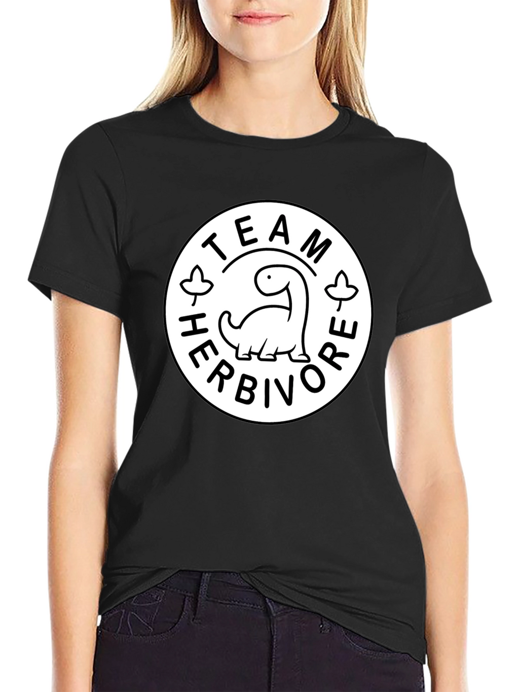 Team Herbivore Graphic Print Black T-Shirt