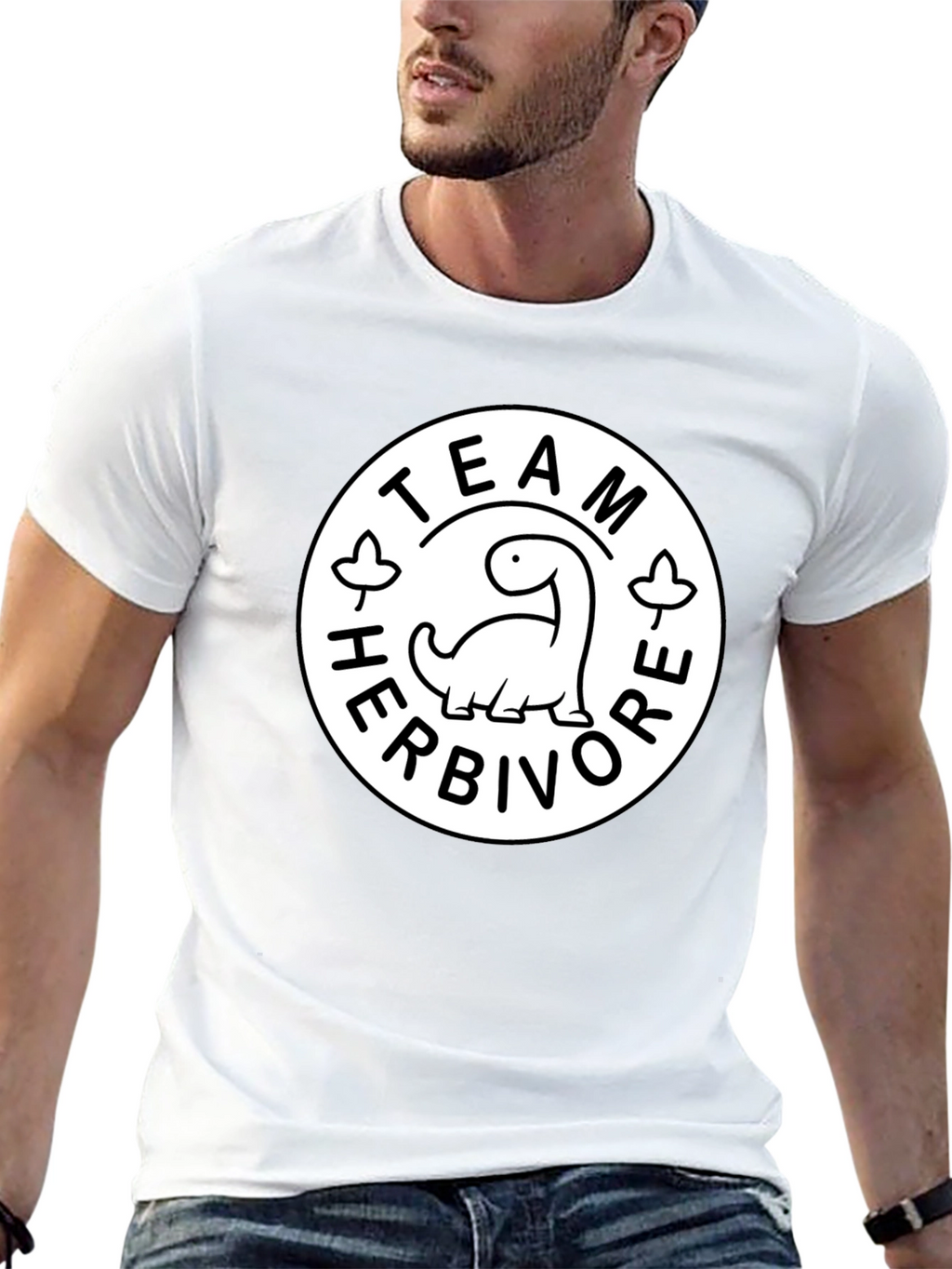 Team Herbivore Graphic Print Black T-Shirt