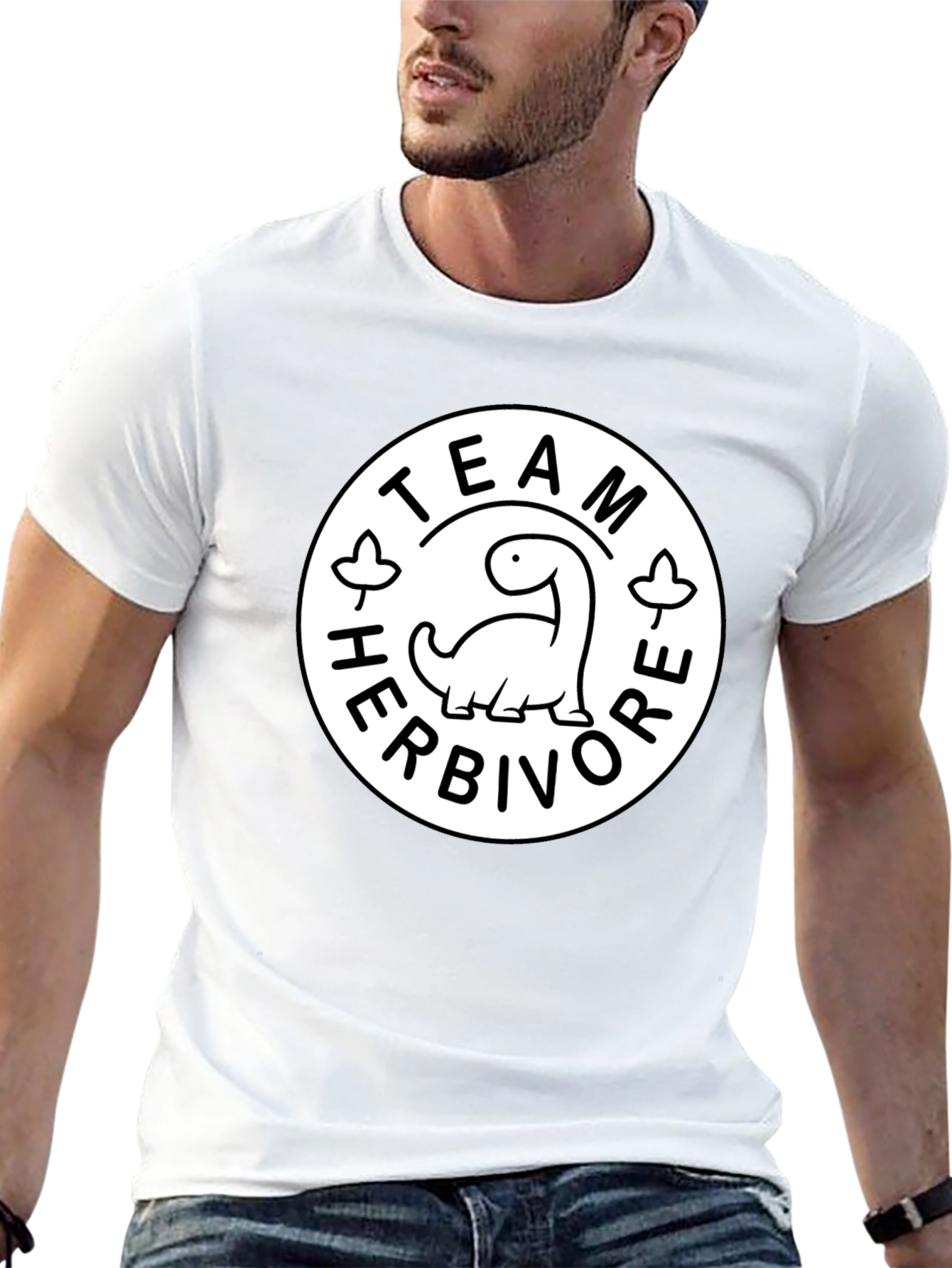 Team Herbivore Graphic Print Black T-Shirt