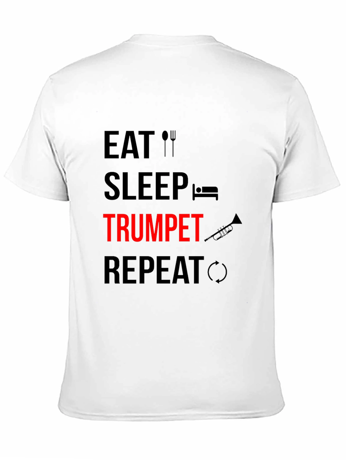 Eat Sleep Trumpet Repeat Black Graphic Tee