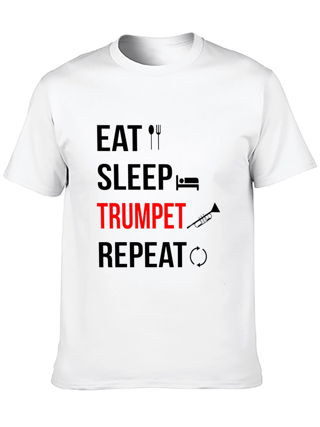 Eat Sleep Trumpet Repeat Black Graphic Tee