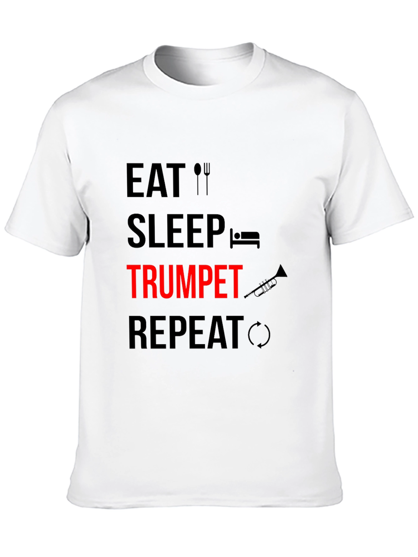 Eat Sleep Trumpet Repeat Black Graphic Tee