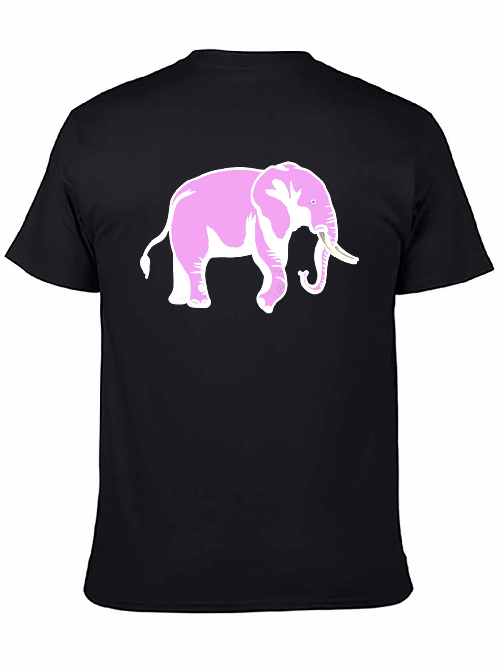 Pink Elephant Graphic Black T-Shirt
