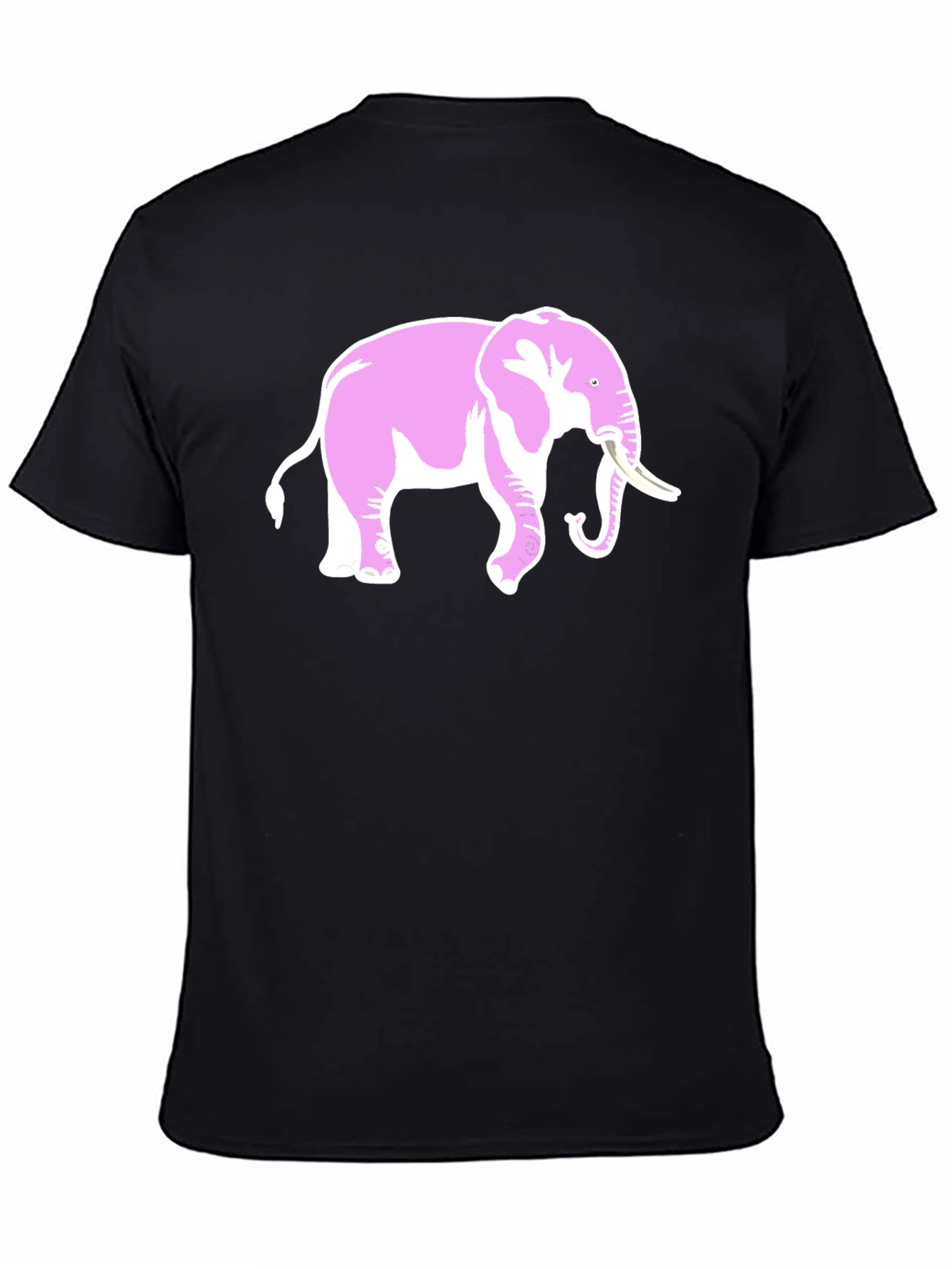 Pink Elephant Graphic Black T-Shirt