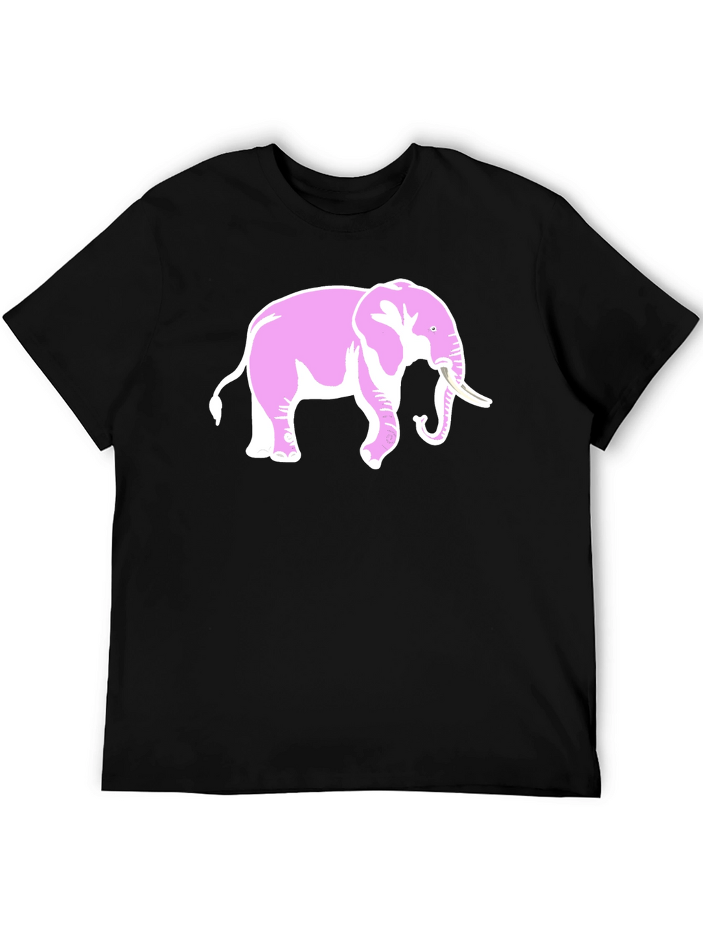 Pink Elephant Graphic Black T-Shirt