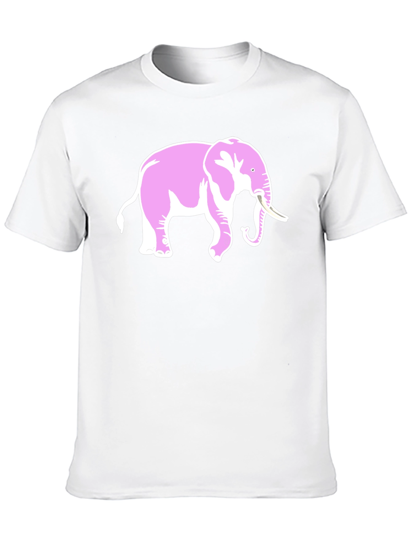 Pink Elephant Graphic Black T-Shirt
