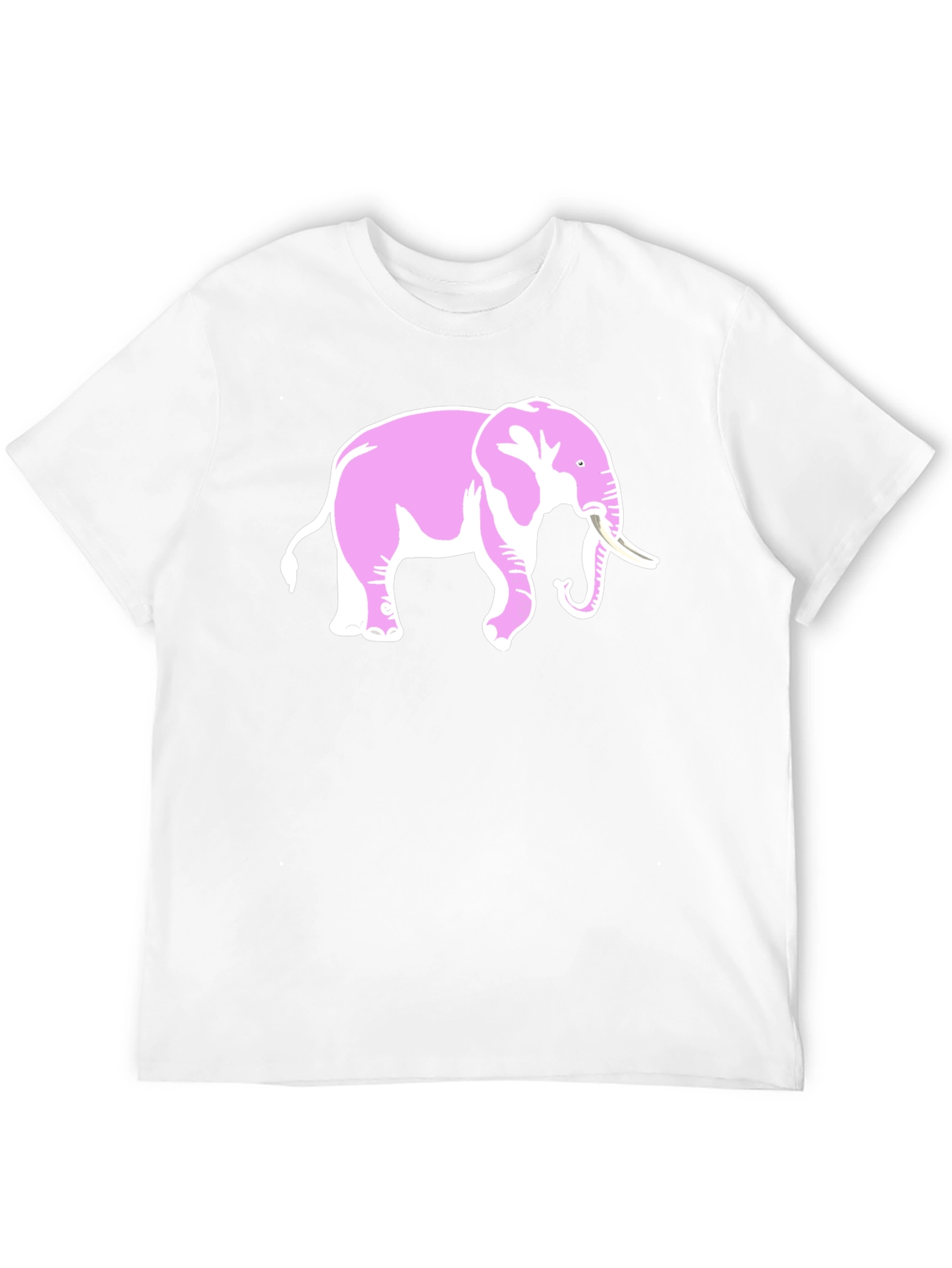 Pink Elephant Graphic Black T-Shirt